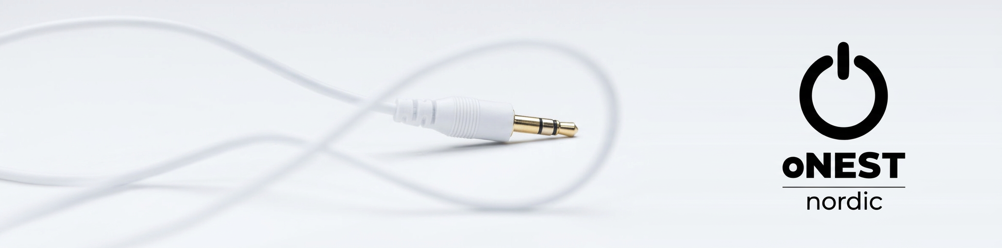 oNEST nordic – kabel med minijack og oNEST nordic logo